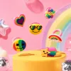 Rainbow-themed children's colorful ring, sweet and cute cartoon accessory, made of safe and environmentally friendly materials Specification image